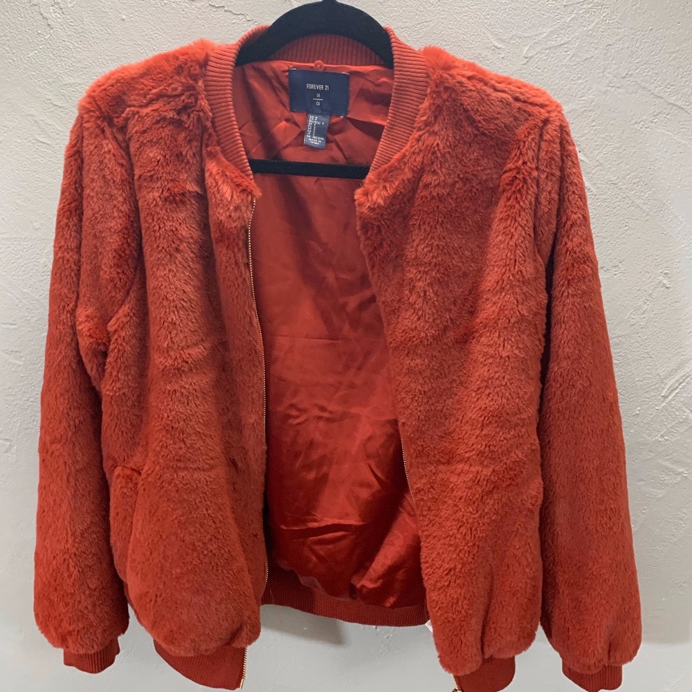 Deep Red Fluffy Jacket
